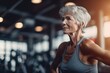 © aboutmomentsimages - Portrait of senior lady, woman working out gym fitness, fitness concept, woman. Senior healthy lifestyle