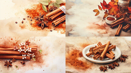 Wall Mural - christmas spices background