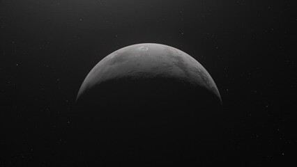 Wall Mural - Planet Mercury Slowly Drift Away On Space. 