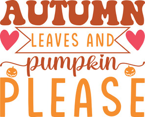 Wall Mural - autumn leaves and pumpkin please