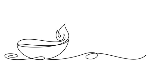 diwali candles line art style. diwali element vector eps 10