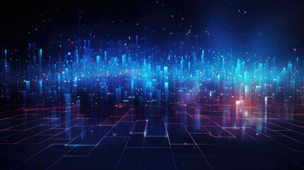 blue information data concept map, rectangular abstract technology science fiction background materi