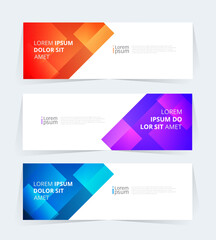 Geometric banner design with Vector presentation template.