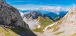 Nice panorama of the Matthorn summit, one of multiple peaks of the famous Mount Pilatus south of Lucerne. On the left you can see tracks of the cogwheel railway and on the right is the Flower Trail.