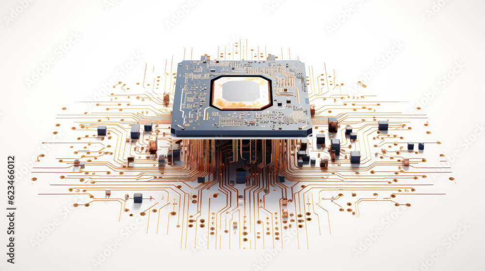 Advanced Technology Concept Visualization: Circuit Board CPU Processor ...