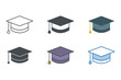 Graduation Cap Icon symbol template for graphic and web design collection logo vector illustration