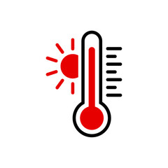 Wall Mural - thermometer with sun icon