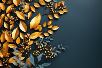 Wall Mural - autumn leaves isolated on background. generative ai