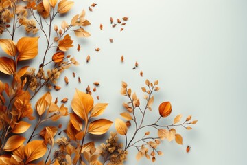 Wall Mural - autumn leaves isolated on background. generative ai