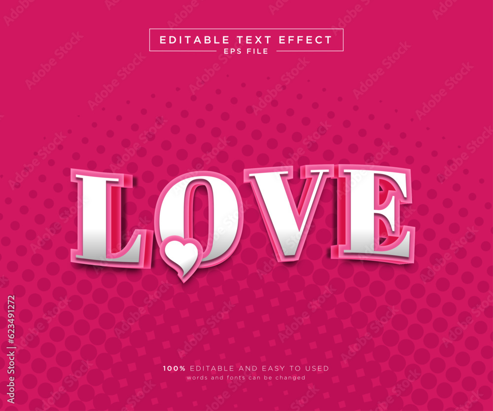 Lovable Text Love romantic text effect with graphic style and editable. Stock Vector ...