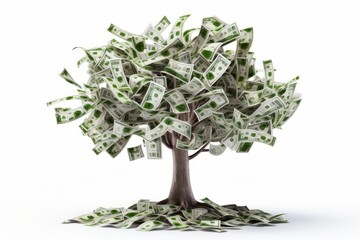 Money tree on white background.