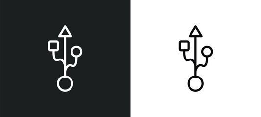 Wall Mural - usb port icon isolated in white and black colors. usb port outline vector icon from user interface c