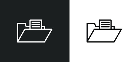 Wall Mural - data folder icon isolated in white and black colors. data folder outline vector icon from user inter