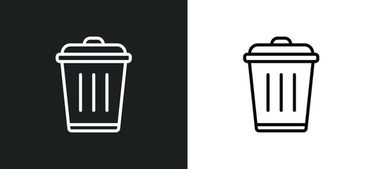 Wall Mural - trash bin icon isolated in white and black colors. trash bin outline vector icon from user interface