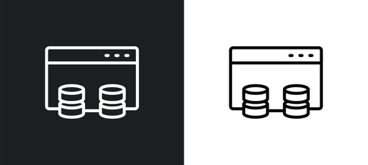 Wall Mural - data windows icon isolated in white and black colors. data windows outline vector icon from user int
