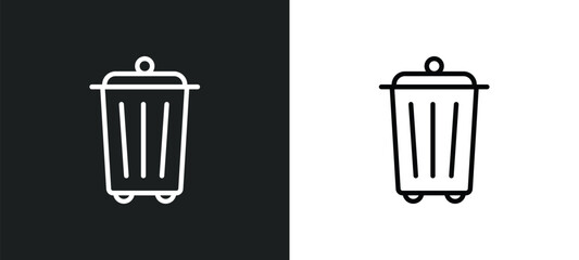 Wall Mural - recycling container icon isolated in white and black colors. recycling container outline vector icon from user interface collection for web, mobile apps and ui.