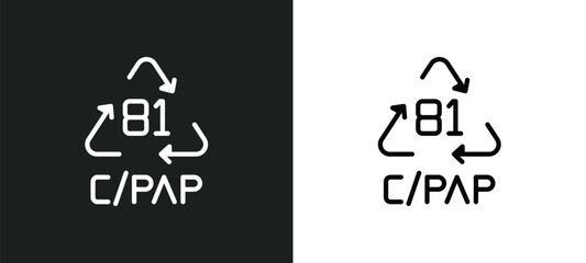 Wall Mural - c/pap 81 icon isolated in white and black colors. c/pap 81 outline vector icon from user interface c