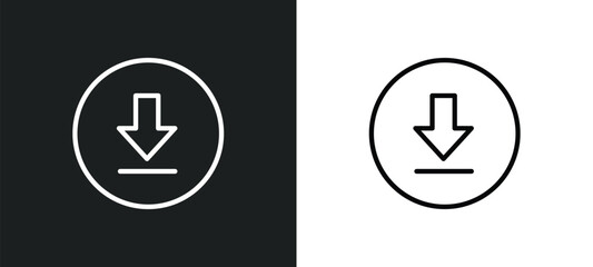Wall Mural - downloading icon isolated in white and black colors. downloading outline vector icon from user inter