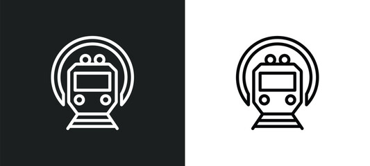 Wall Mural - icon isolated in white and black colors. outline vector icon from transportation collection for web,