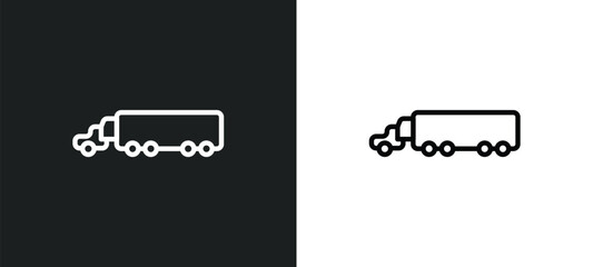 Wall Mural - eighteen-wheeler icon isolated in white and black colors. eighteen-wheeler outline vector icon from 