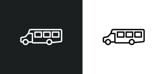 Wall Mural - airport shuttle icon isolated in white and black colors. airport shuttle outline vector icon from tr