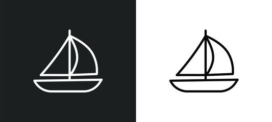 Wall Mural - sailing icon isolated in white and black colors. sailing outline vector icon from transport collecti