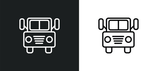 prison bus icon isolated in white and black colors. prison bus outline vector icon from transport collection for web, mobile apps and ui.