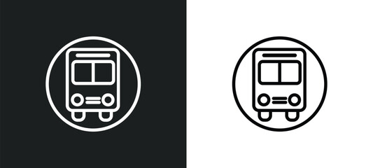 Wall Mural - bus stop icon isolated in white and black colors. bus stop outline vector icon from traffic signs collection for web, mobile apps and ui.