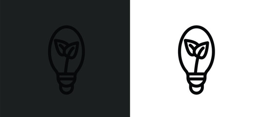 Wall Mural - ecologic bulb icon isolated in white and black colors. ecologic bulb outline vector icon from technology collection for web, mobile apps and ui.