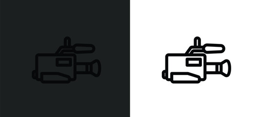 Wall Mural - video camera side view icon isolated in white and black colors. video camera side view outline vecto