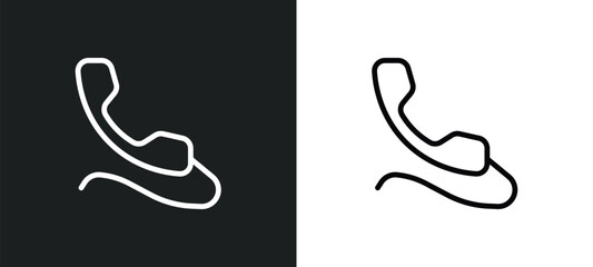 Wall Mural - phone with wire icon isolated in white and black colors. phone with wire outline vector icon from te