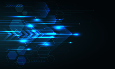 Wall Mural - Abstract blue technology circuit cyber futuristic geometric design modern creative background vector