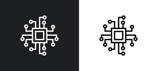 Wall Mural - technology icon isolated in white and black colors. technology outline vector icon from technology c
