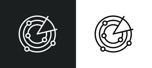 Wall Mural - radar sweep icon isolated in white and black colors. radar sweep outline vector icon from technology