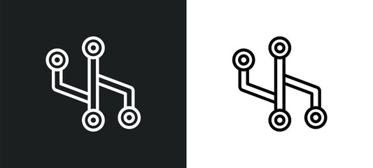 Wall Mural - version control icon isolated in white and black colors. version control outline vector icon from technology collection for web, mobile apps and ui.