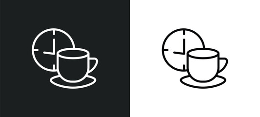 Wall Mural - coffee break icon isolated in white and black colors. coffee break outline vector icon from startup 