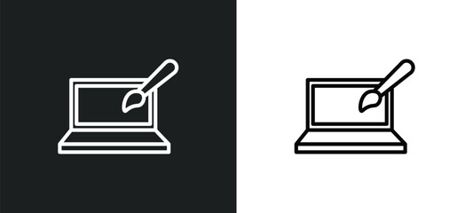 Wall Mural - web de icon isolated in white and black colors. web de outline vector icon from startup stategy and 