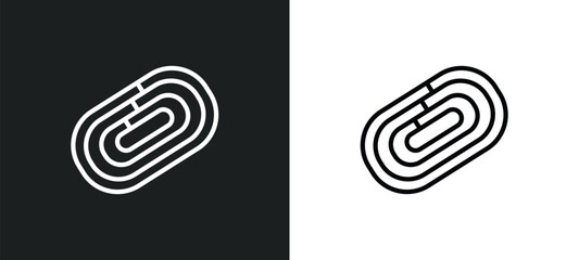 Wall Mural - running track icon isolated in white and black colors. running track outline vector icon from sports
