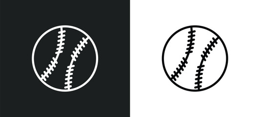 Wall Mural - baseball icon isolated in white and black colors. baseball outline vector icon from sport collection for web, mobile apps and ui.