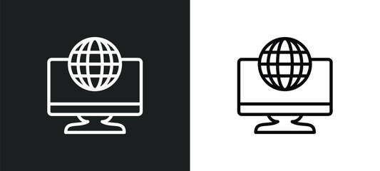 Wall Mural - digital marketing icon isolated in white and black colors. digital marketing outline vector icon fro