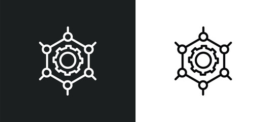 Wall Mural - framework icon isolated in white and black colors. framework outline vector icon from shapes collection for web, mobile apps and ui.