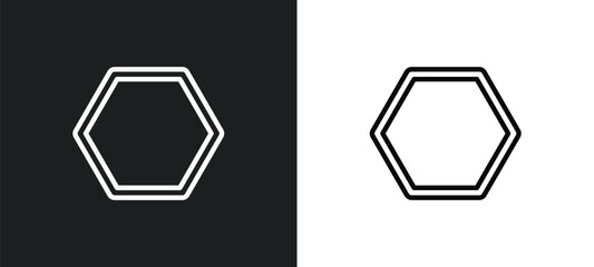 Wall Mural - poligon icon isolated in white and black colors. poligon outline vector icon from shapes collection 