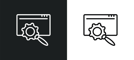 Wall Mural - web optimization icon isolated in white and black colors. web optimization outline vector icon from 