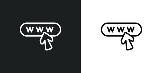 web domain icon isolated in white and black colors. web domain outline vector icon from programming collection for web, mobile apps and ui.