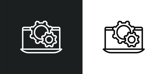 software icon isolated in white and black colors. software outline vector icon from programming collection for web, mobile apps and ui.