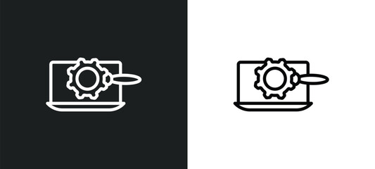 Wall Mural - seo tools icon isolated in white and black colors. seo tools outline vector icon from programming co