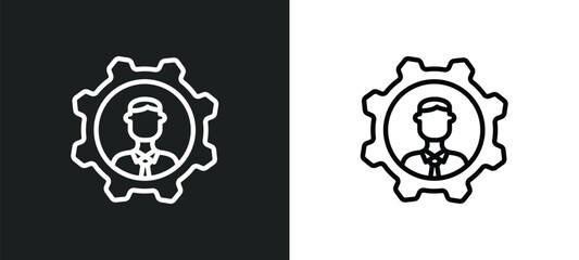 Wall Mural - seo management icon isolated in white and black colors. seo management outline vector icon from programming collection for web, mobile apps and ui.