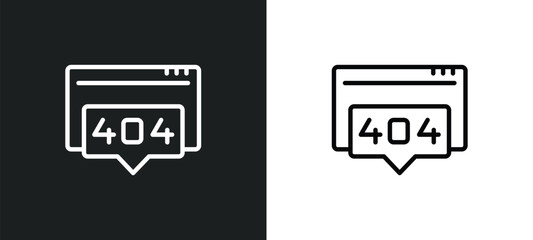 404 error icon isolated in white and black colors. 404 error outline vector icon from programming collection for web, mobile apps and ui.
