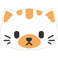 Sticker - Cat Face Illustration