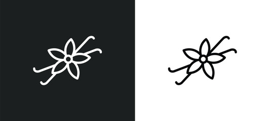 Wall Mural - vanilla icon isolated in white and black colors. vanilla outline vector icon from nature collection.